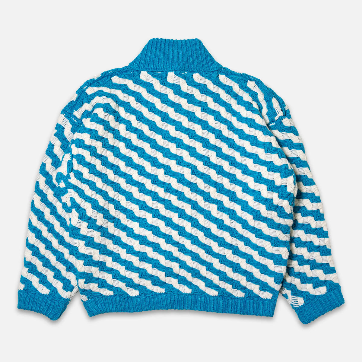 Bonsai Scale Knit Zip Jacket - Blue