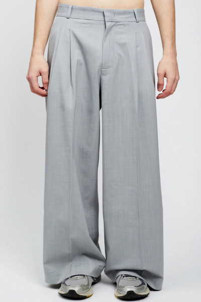 Bonsai Wool Super Loose Fit Pants - Grey - Due West
