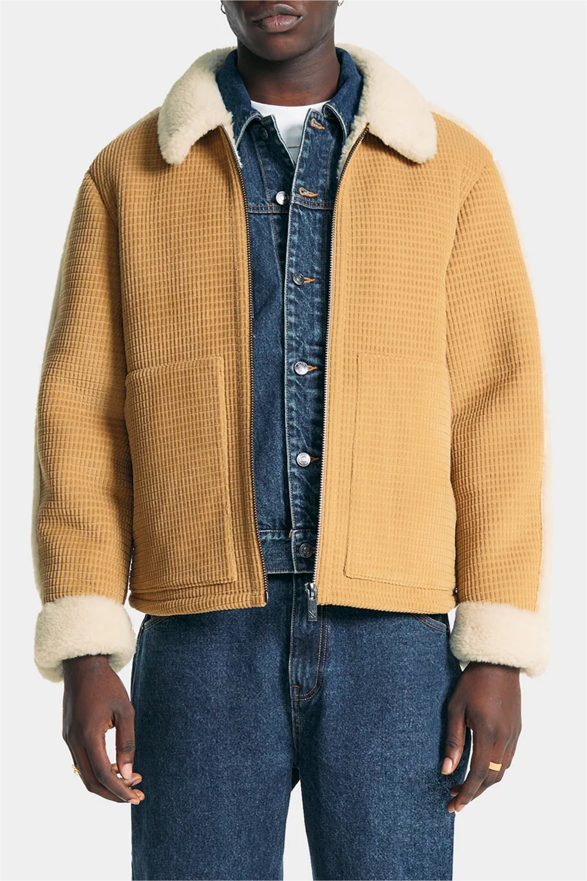 Daily Paper Oluwa Faux Fur Jacket - Camel