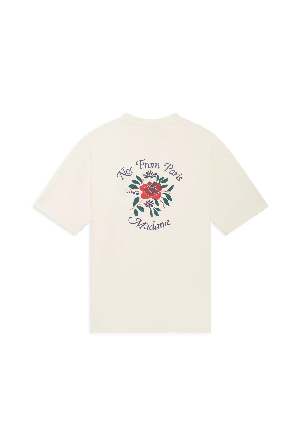 Drôle de Monsieur Slogan Fleurs Tee - Cream