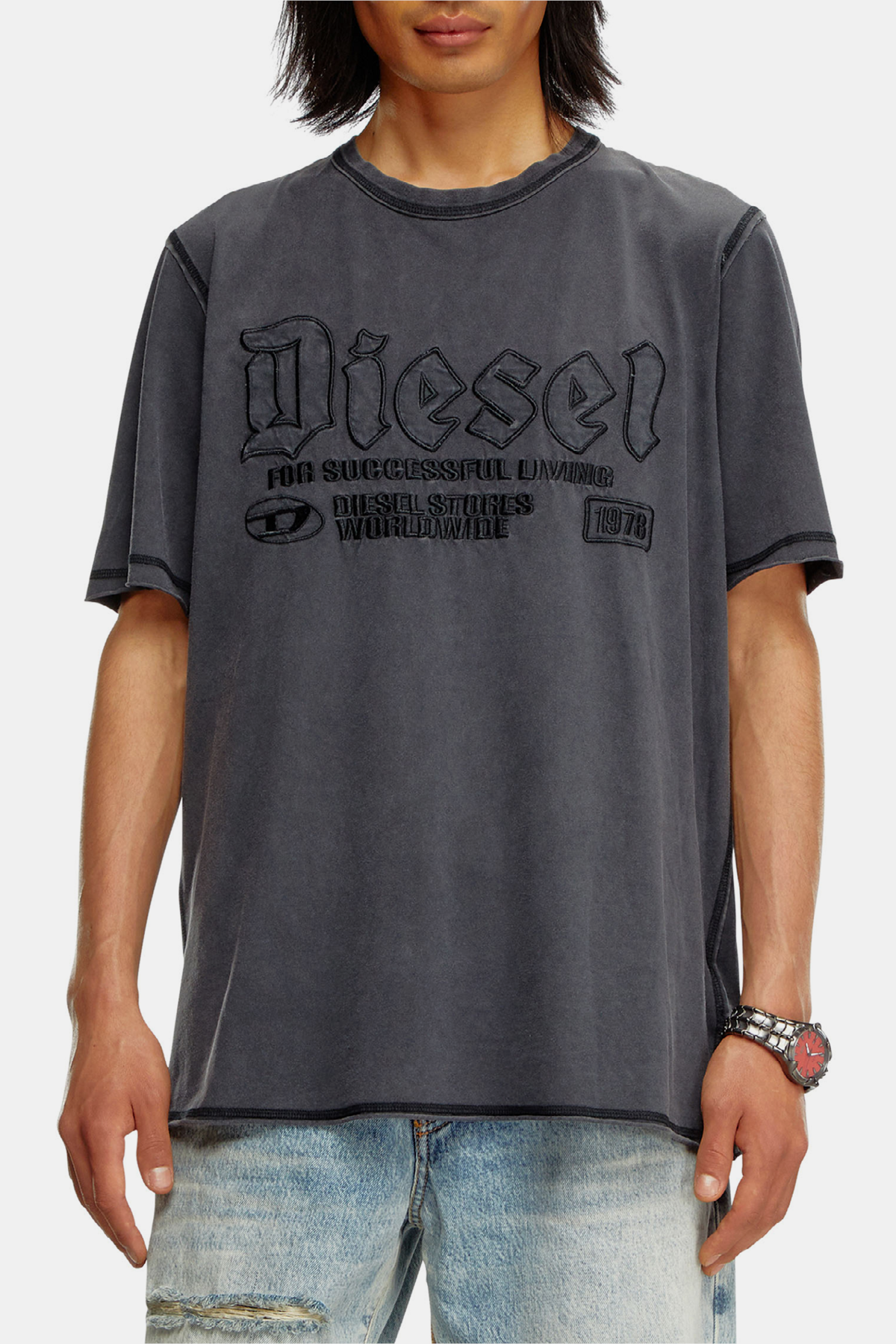 DIESEL T-Rawjust Tee - Faded Black