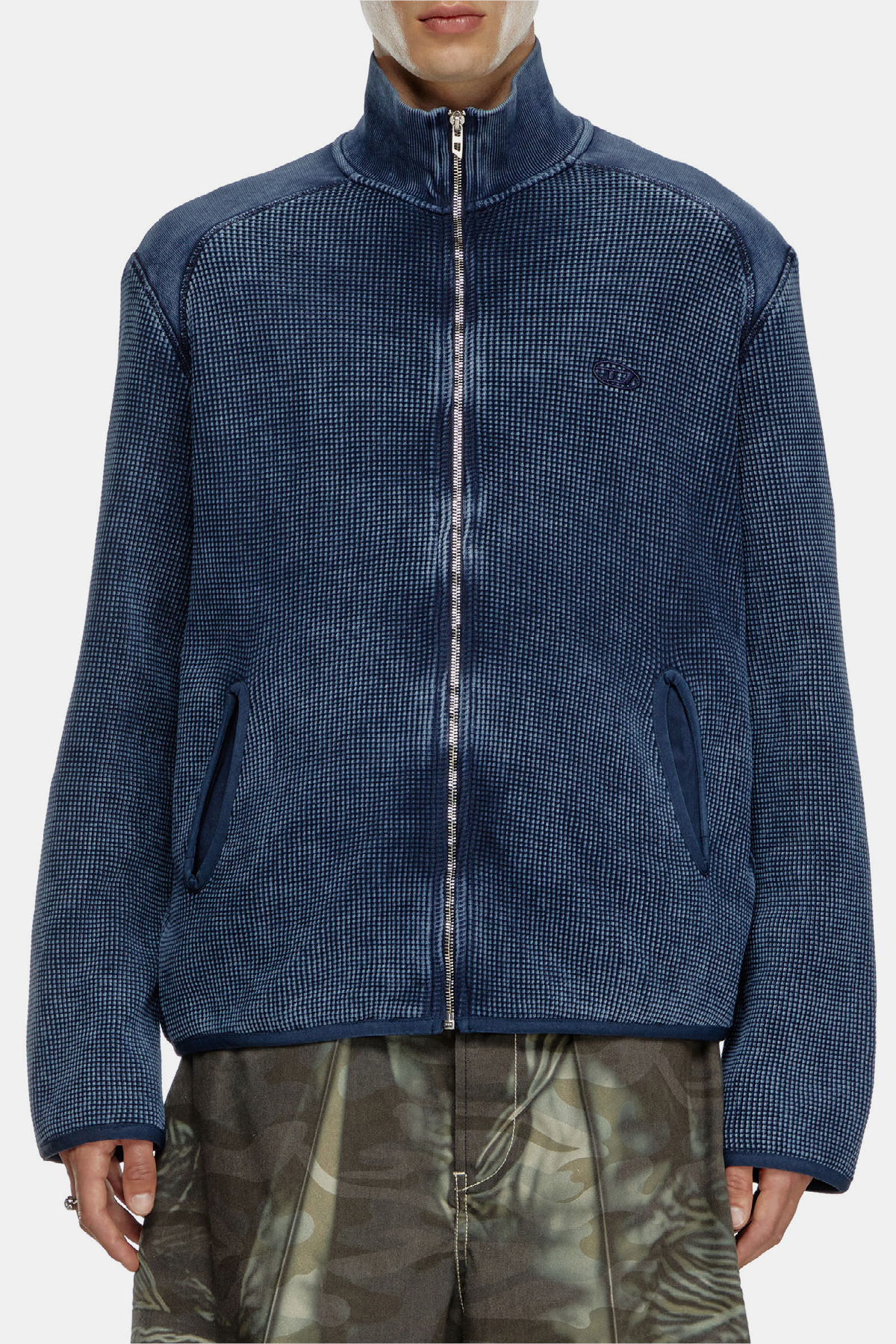 DIESEL S-Wafcool-Zip L/S Sweater - Blue