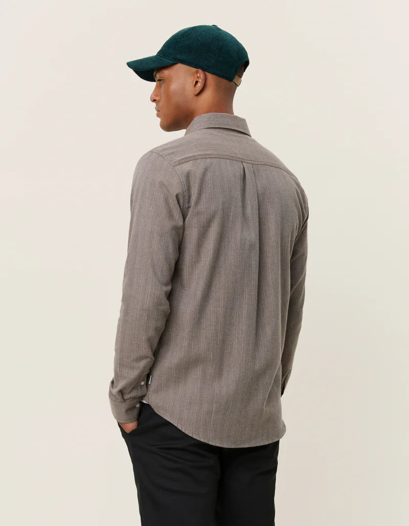 Les Deux Desert Reg Stripe Shirt - Grey