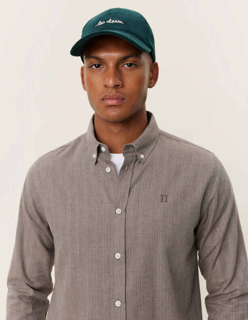 Les Deux Desert Reg Stripe Shirt - Grey