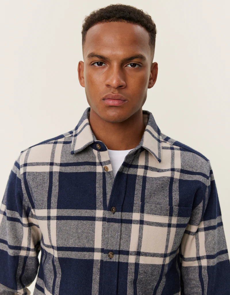 Les Deux Jeremy Flannel Shirt - Dark Navy