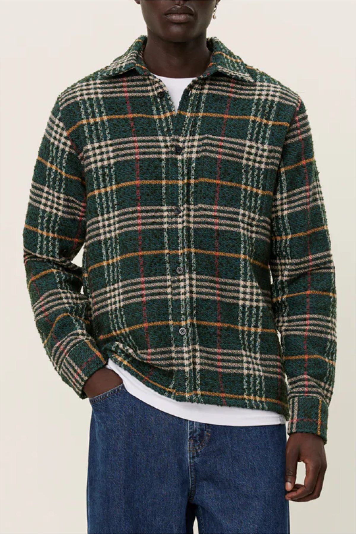 Les Deux Kaleb Check Overshirt - Green