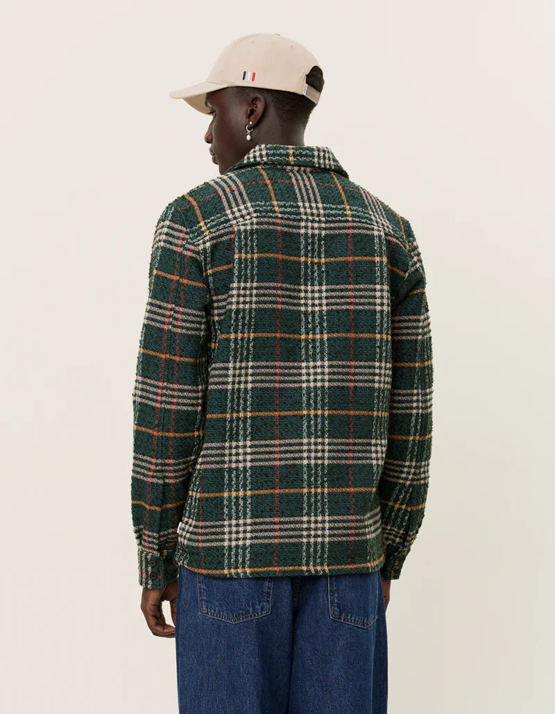 Les Deux Kaleb Check Overshirt - Green