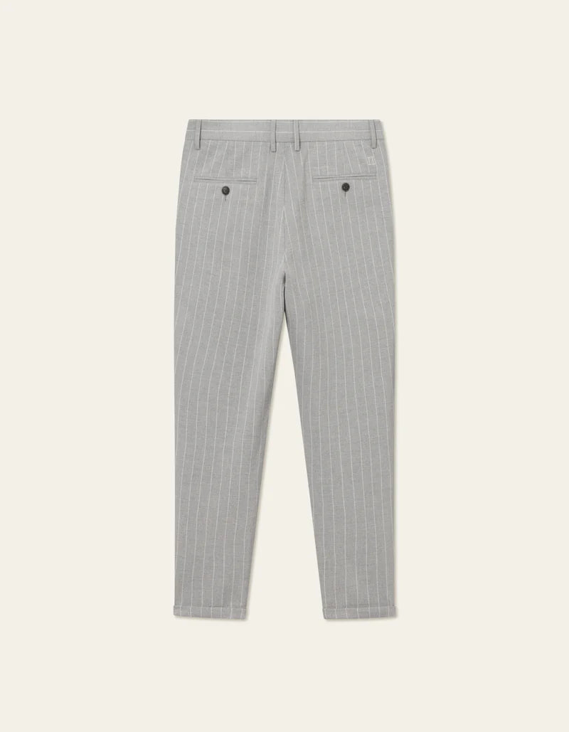 Les Deux Como Twill Pinstripe Suit Pants - Grey Melange