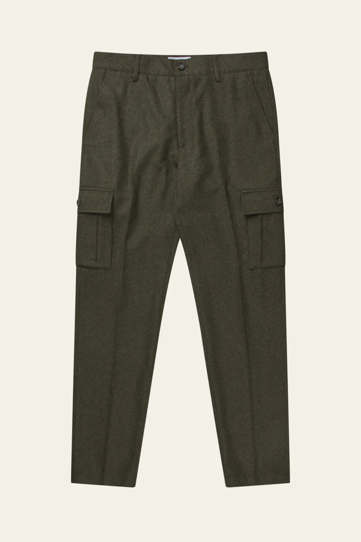 Les Deux Como Reg Wool Cargo Suit Pants - Forest Green