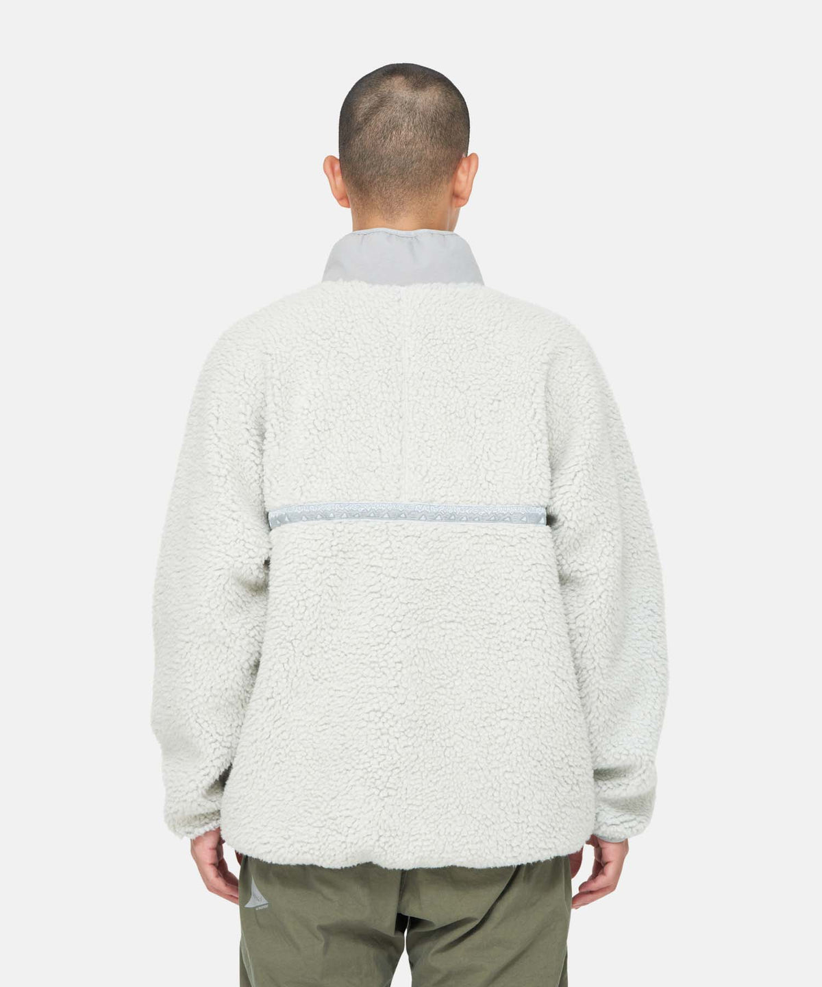 GRAMICCI x and wander JQ Tape Fleece Sweater - Light Grey