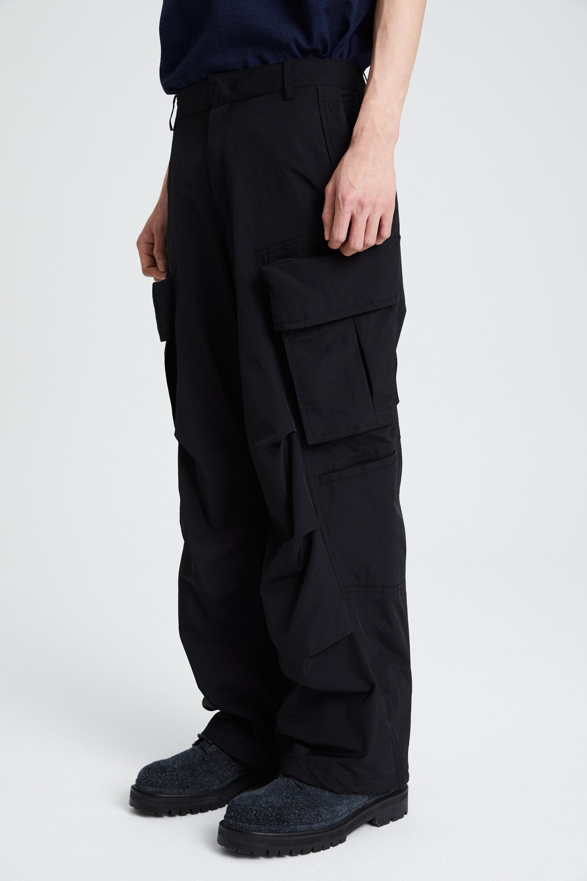 Juun.J Nylon Cargo Pants - Black