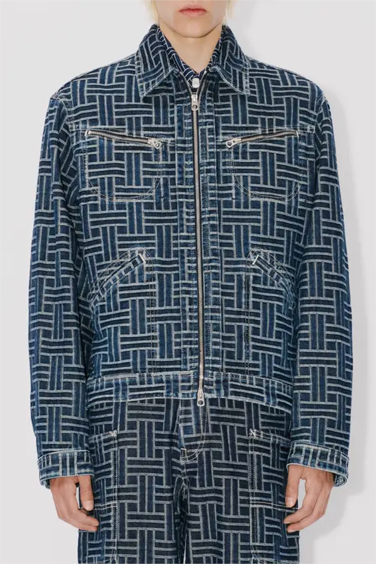 Kenzo Trucker Denim Weave Jacket - Blue Denim