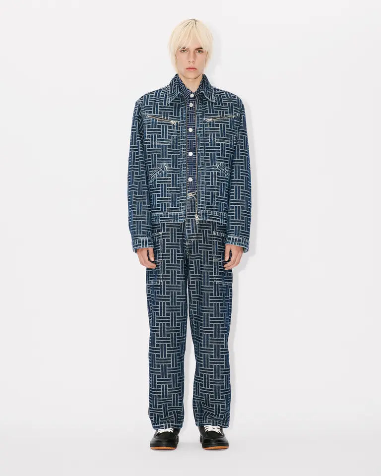 Kenzo Trucker Denim Weave Jacket - Blue Denim