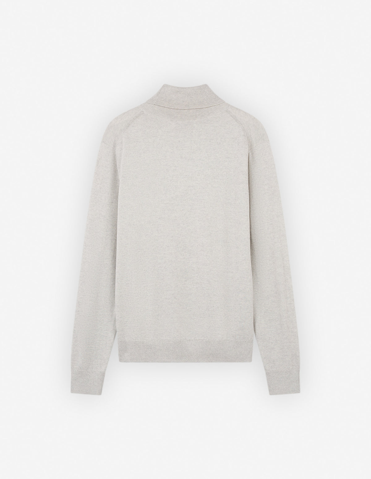 Maison Kitsuné Bold Fox Head Embroidered Turtleneck Sweater - Grey Melange