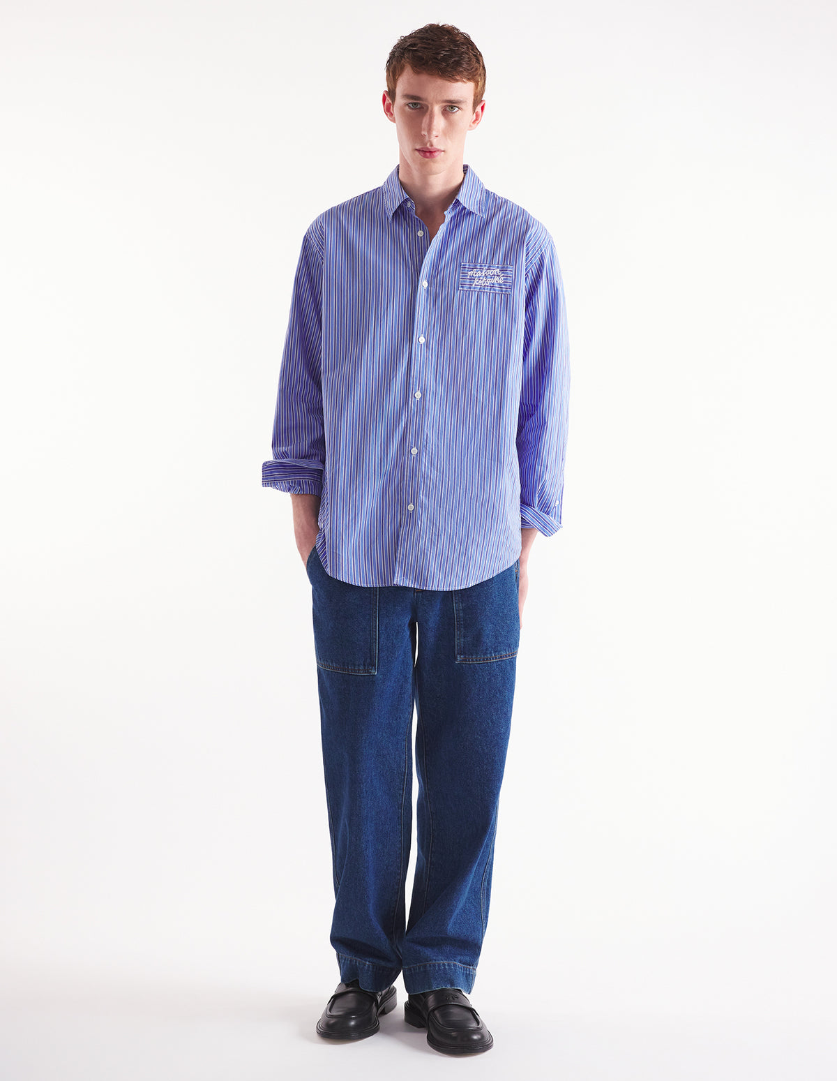 Maison Kitsuné Striped Shirt - Blue/White