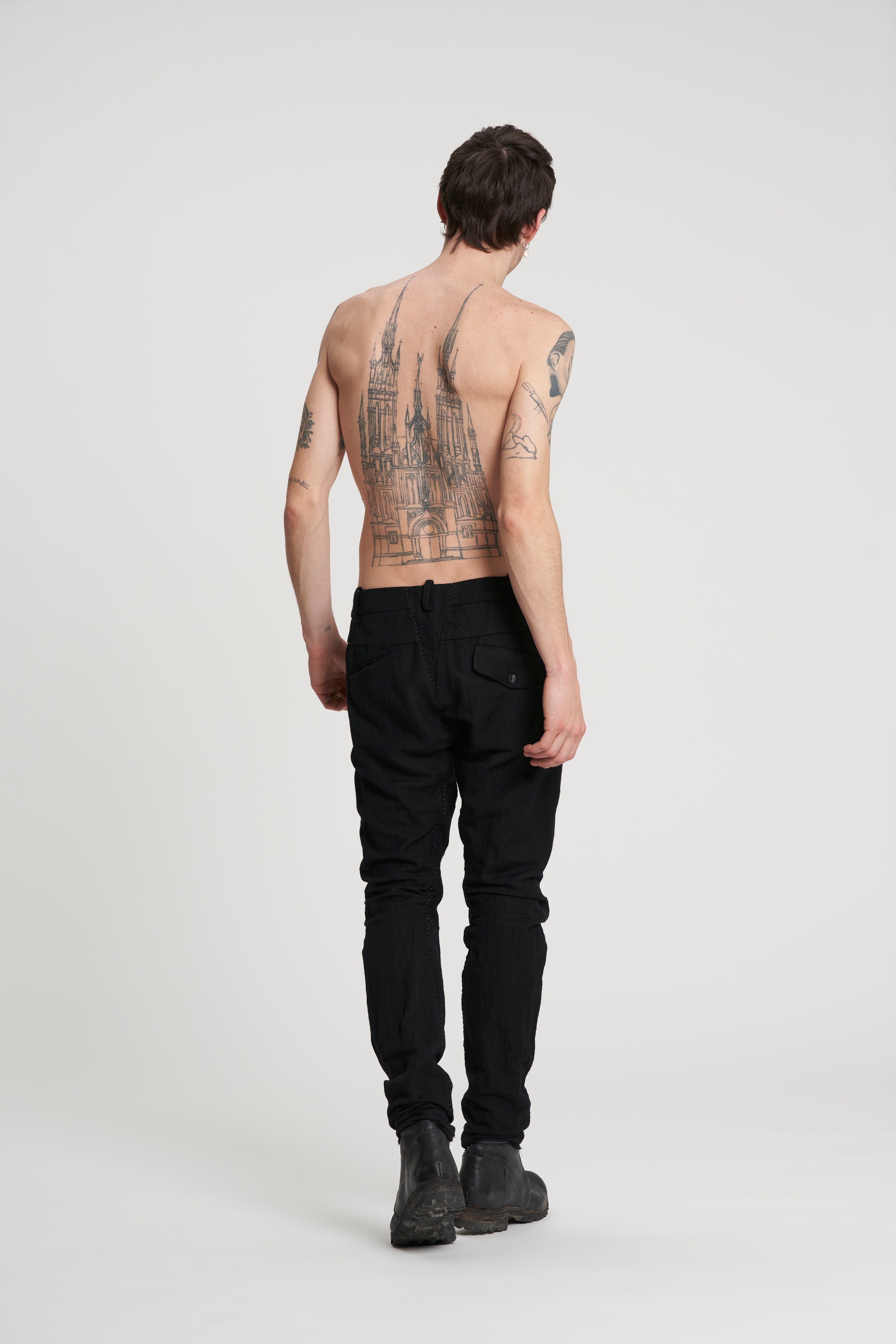 Masnada Slim Metal Thread Pants - Black - Due West