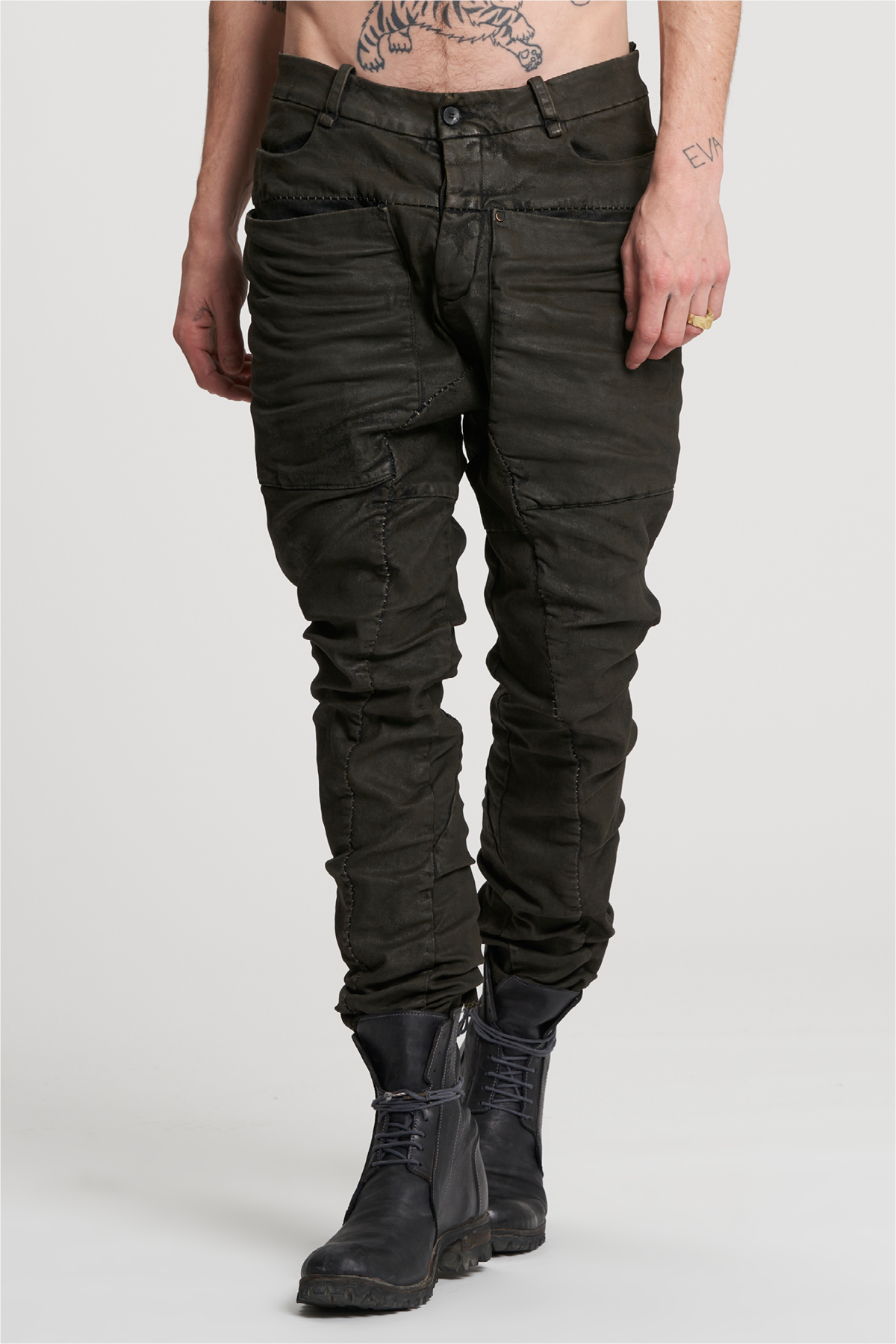 Masnada Baggy Pocket Jeans - Dark Khaki