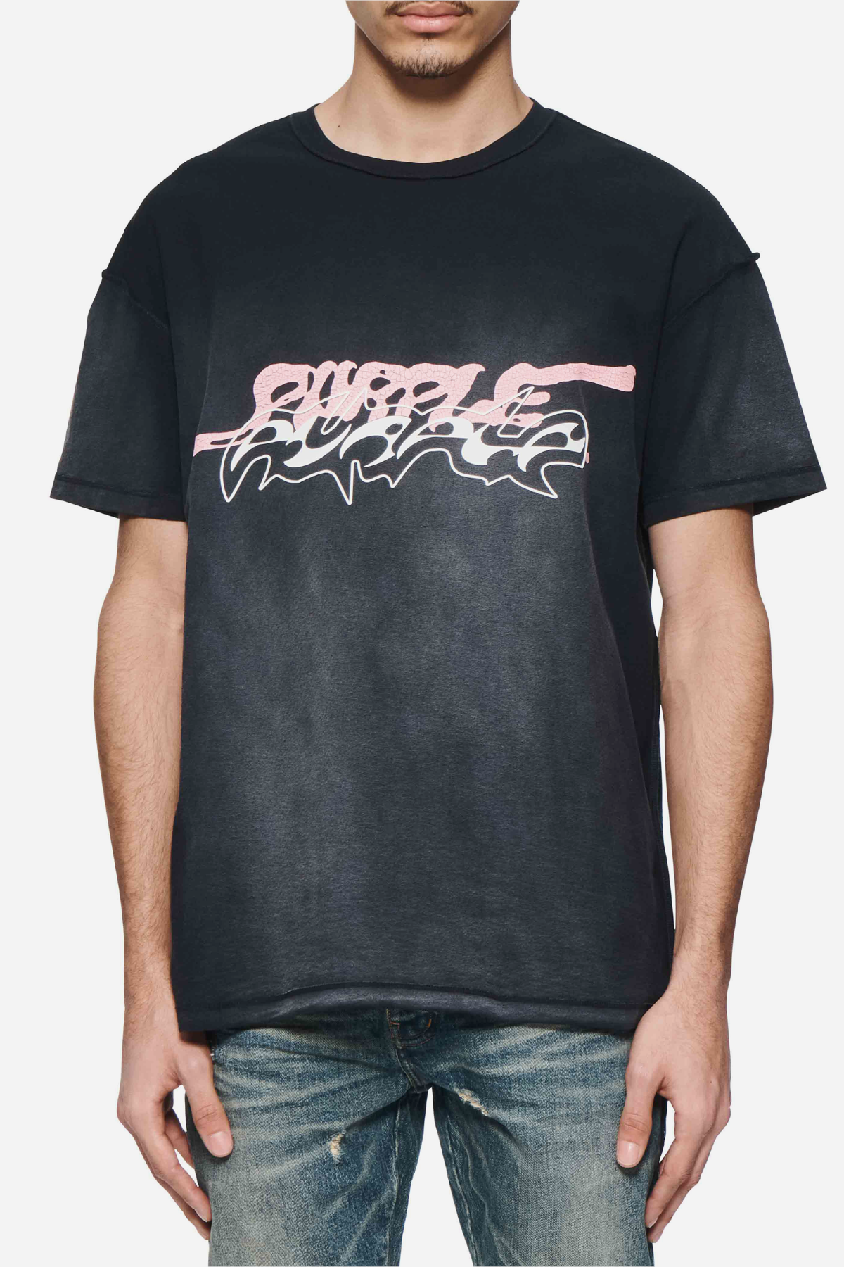 Purple Brand Inside Out Cracked Tee - Black