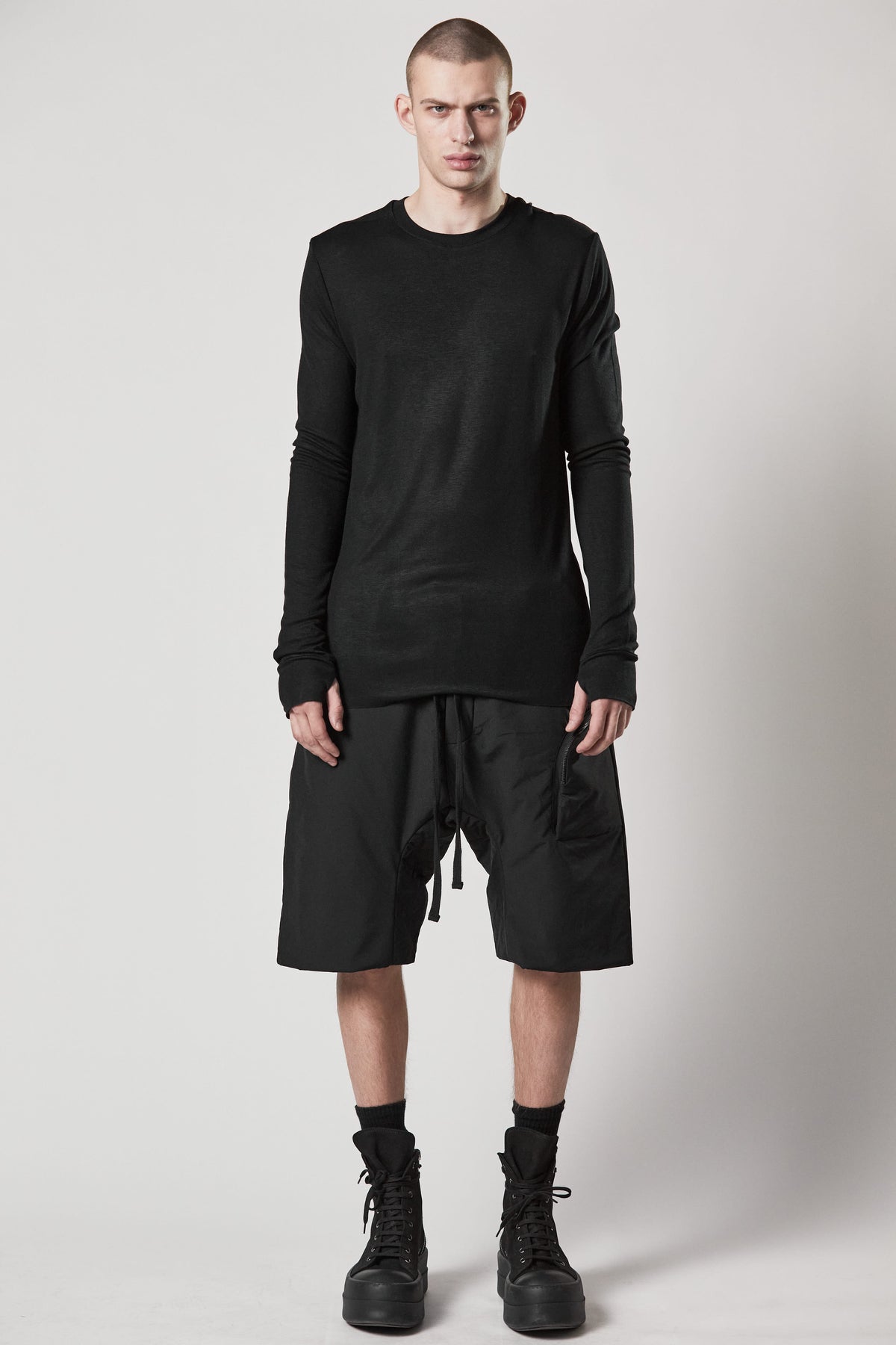 thom/krom M TS 814 Round Neck Shirt Slim Tee - Black