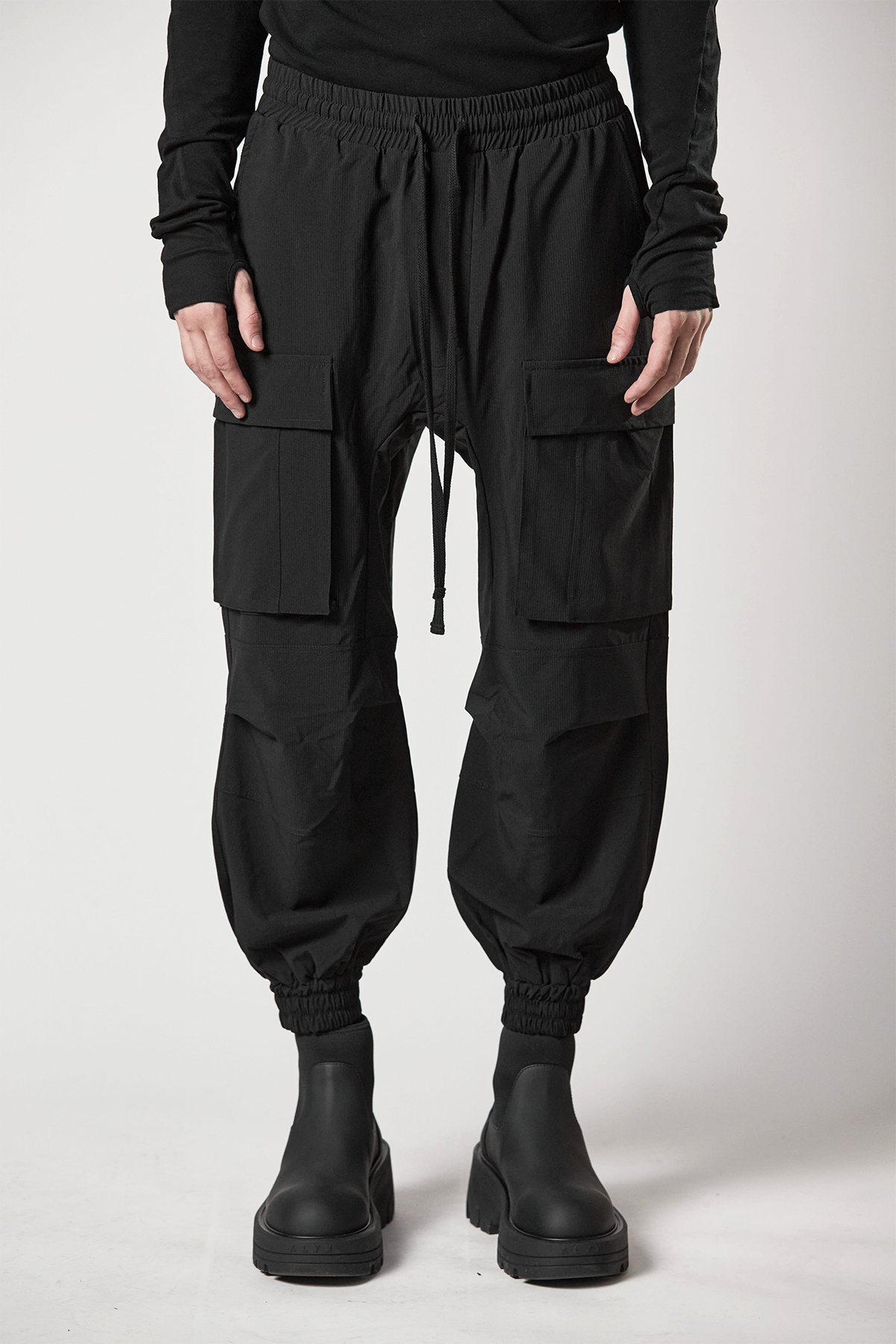 thom/krom M ST 451 Wide Fit Cargo Pants - Black