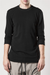 thom/krom M TS 796 Round Neck Slim Fit Raw Tee - Black