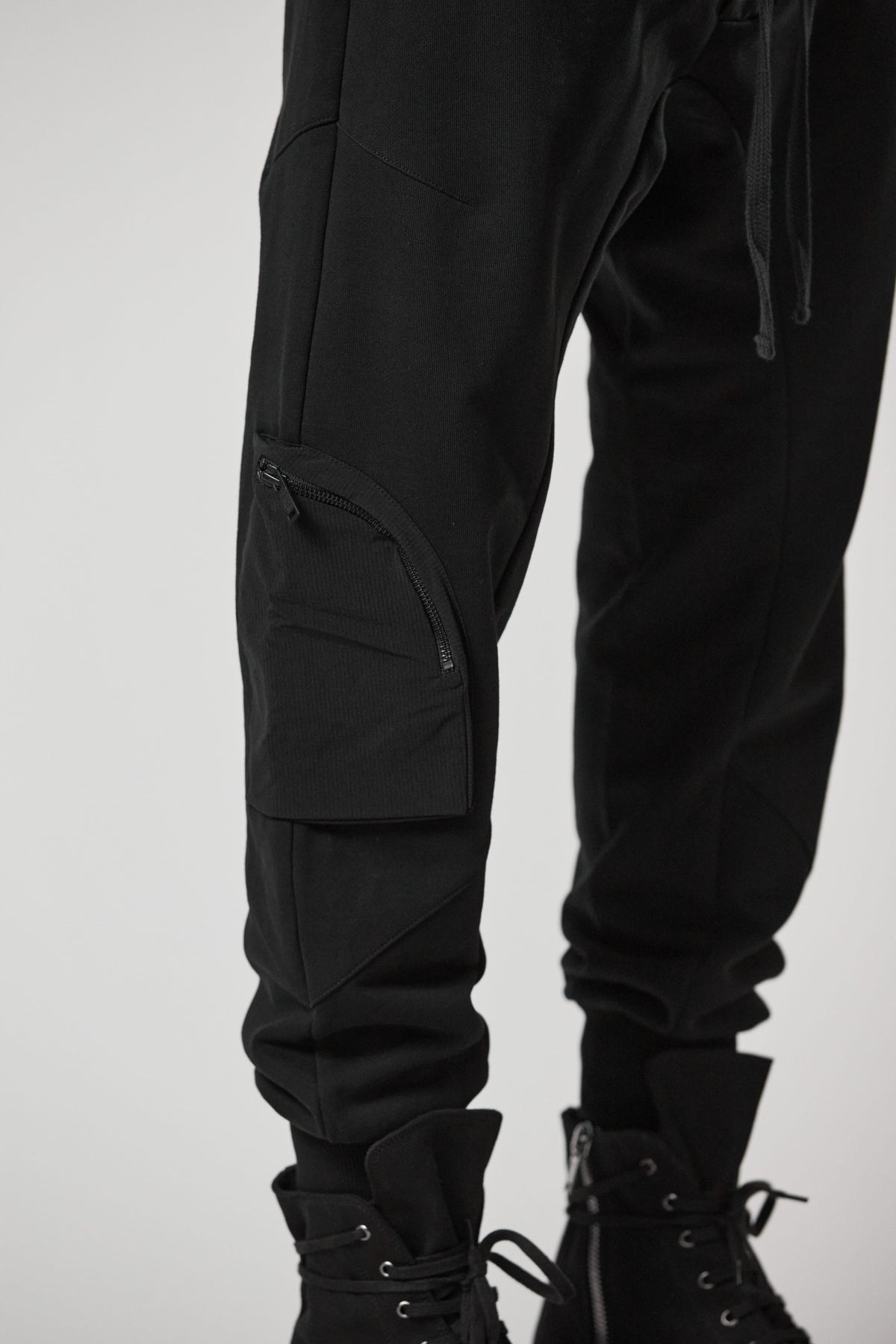 thom/krom M ST 464 Drop Crotch Jersey Pants - Black