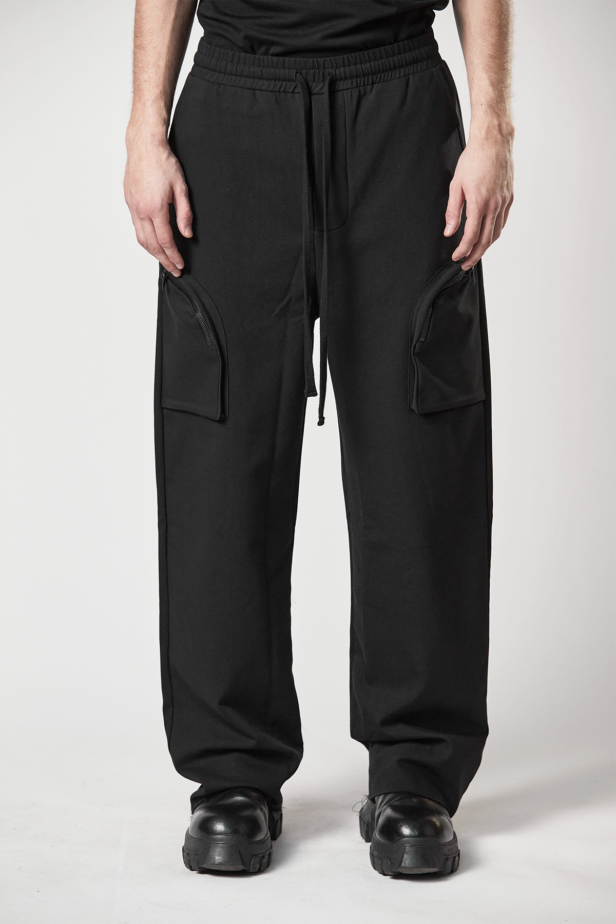 thom/krom M ST 456 Wide Leg Cargo Pants - Black