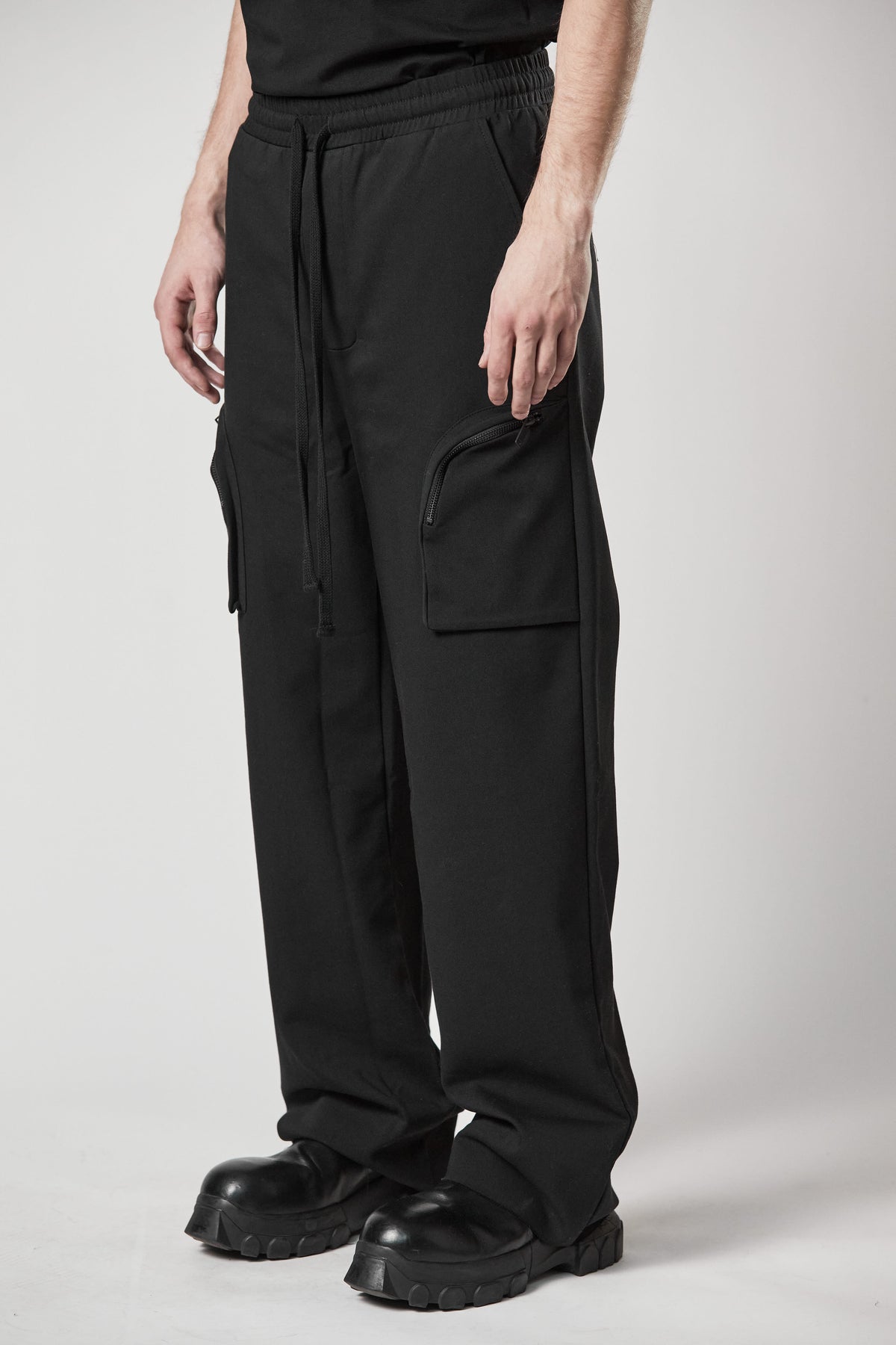 thom/krom M ST 456 Wide Leg Cargo Pants - Black