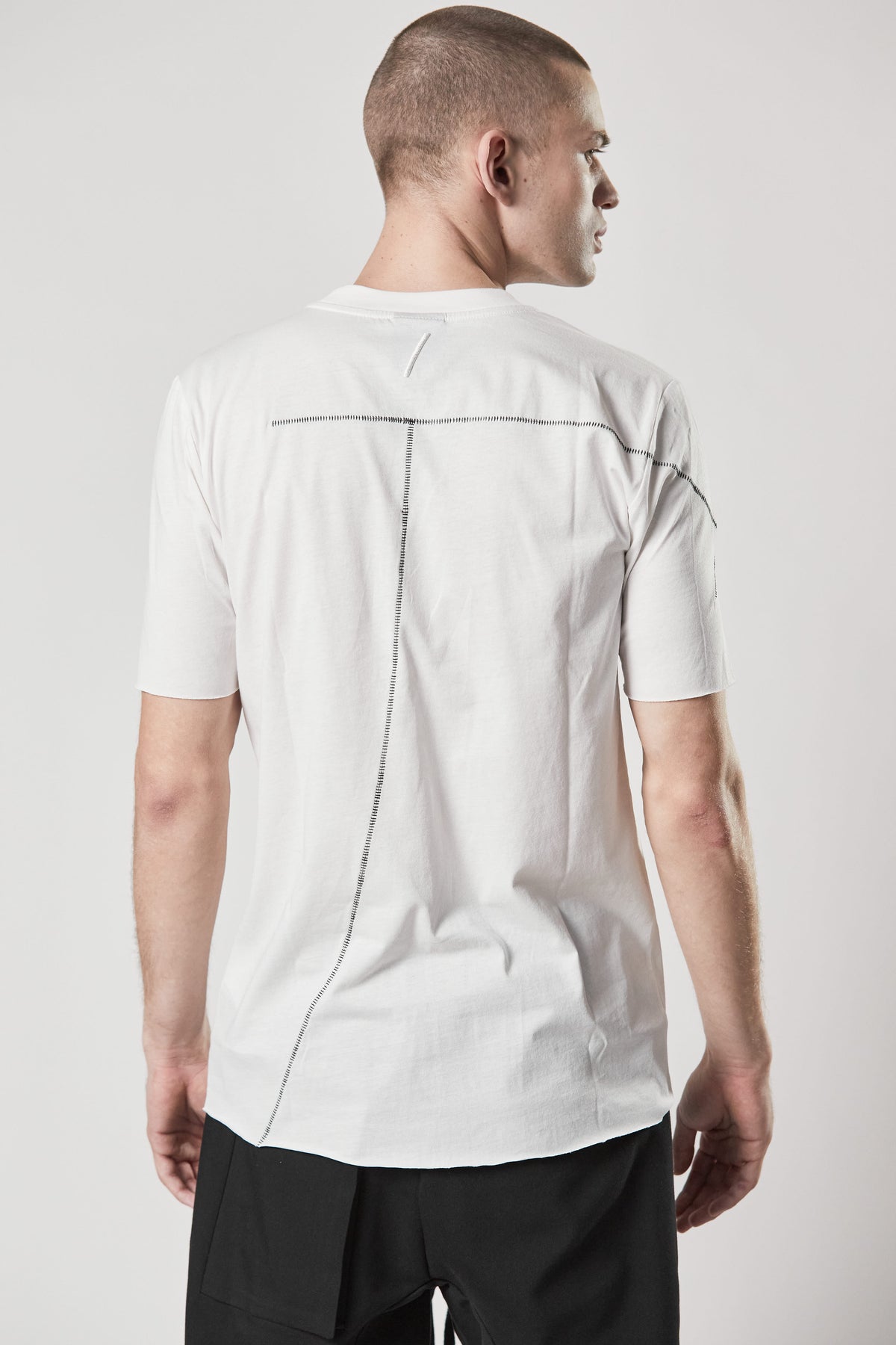 thom/krom M TS 818 Rd Nck Slim Fit Raw Tee - Cream