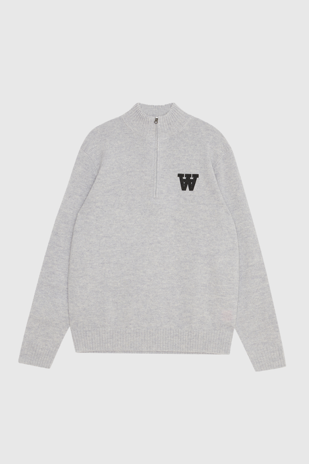 WOOD WOOD Blu Double-A Half Zip Sweater - Grey