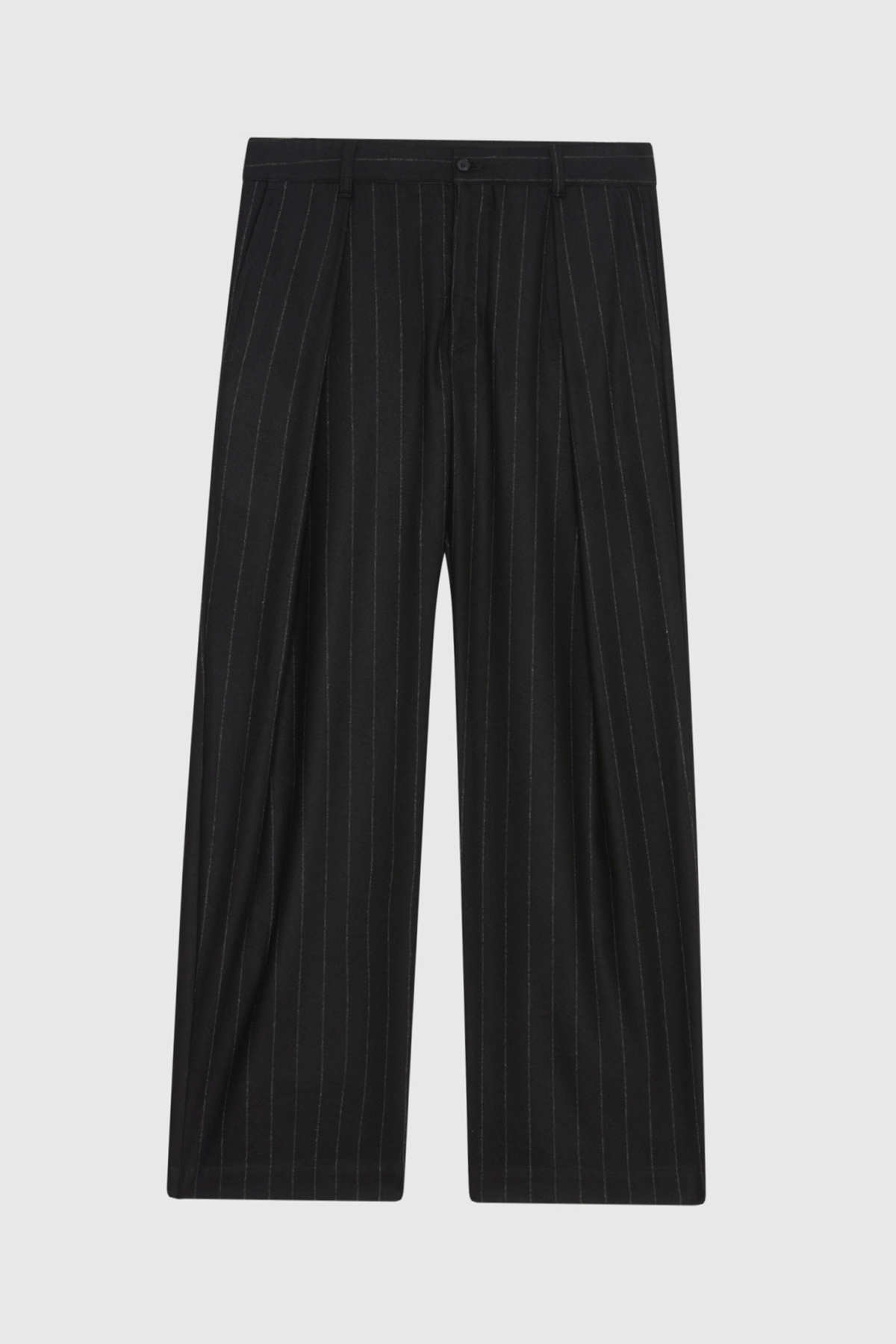 WOOD WOOD Fraser Pleated Striped Pants - Black