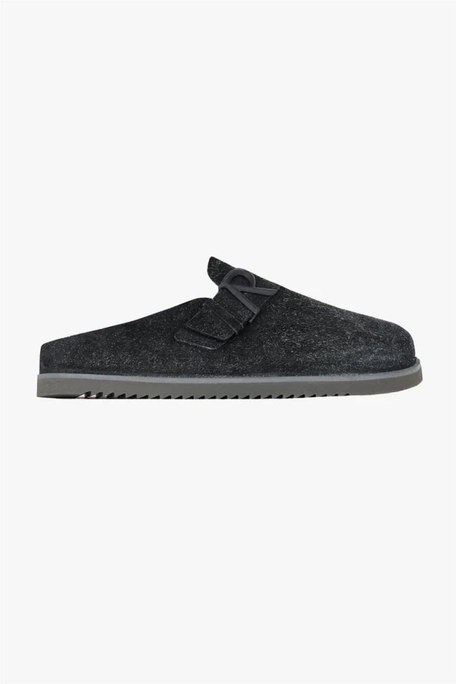 Represent Initial Sheep Fur Mules - Off Black