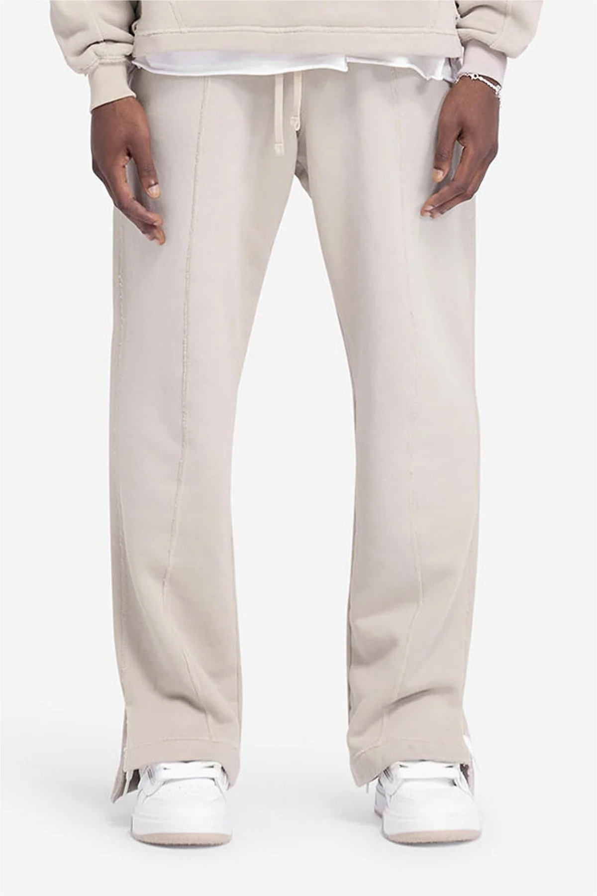 Represent Stepped Hem Sweatpants - Oatmeal