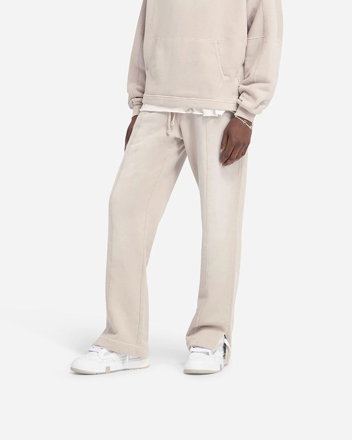 Represent Stepped Hem Sweatpants - Oatmeal