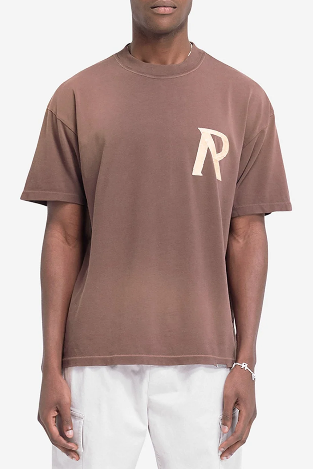 Represent Masking Tape Initial Tee - Brown