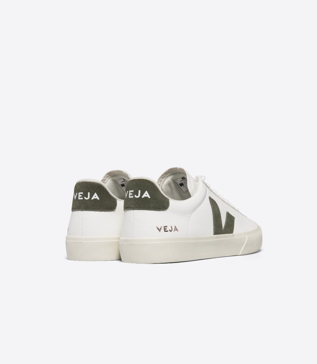 Veja Mens Campo ChromeFree Leather Sneakers - White/Kaki