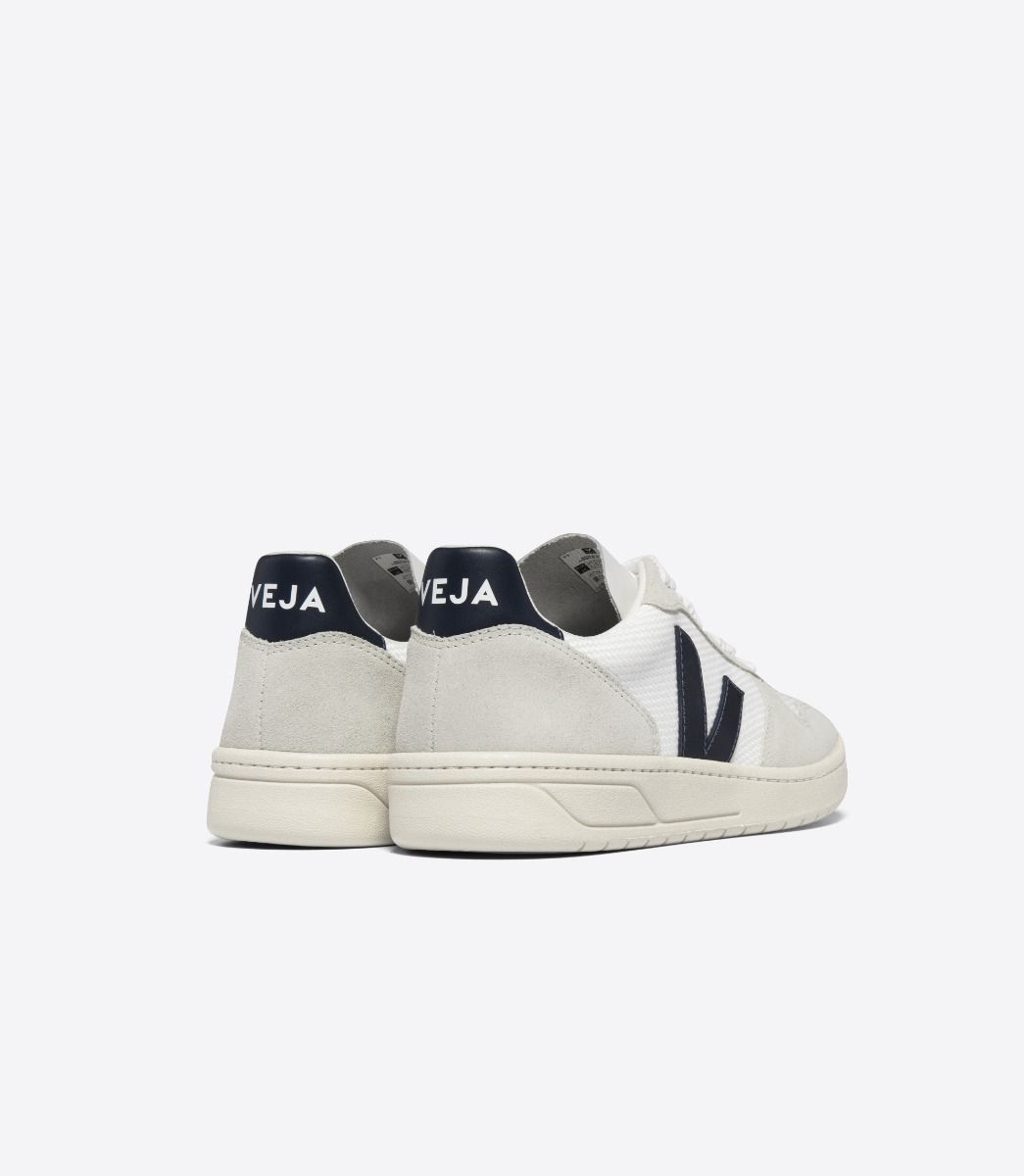 Veja Mens V-10 B-Mesh Sneakers - White/Navy