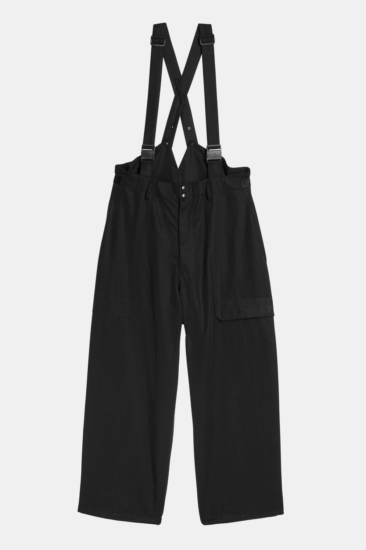 Y-3 Washed Twill Suspender Pants - Black