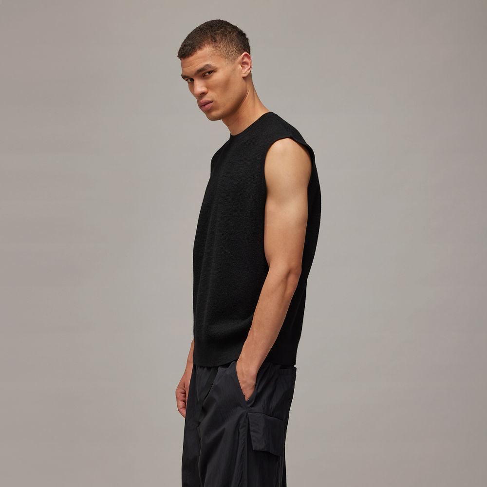 Y-3 Logo Knit Vest - Black