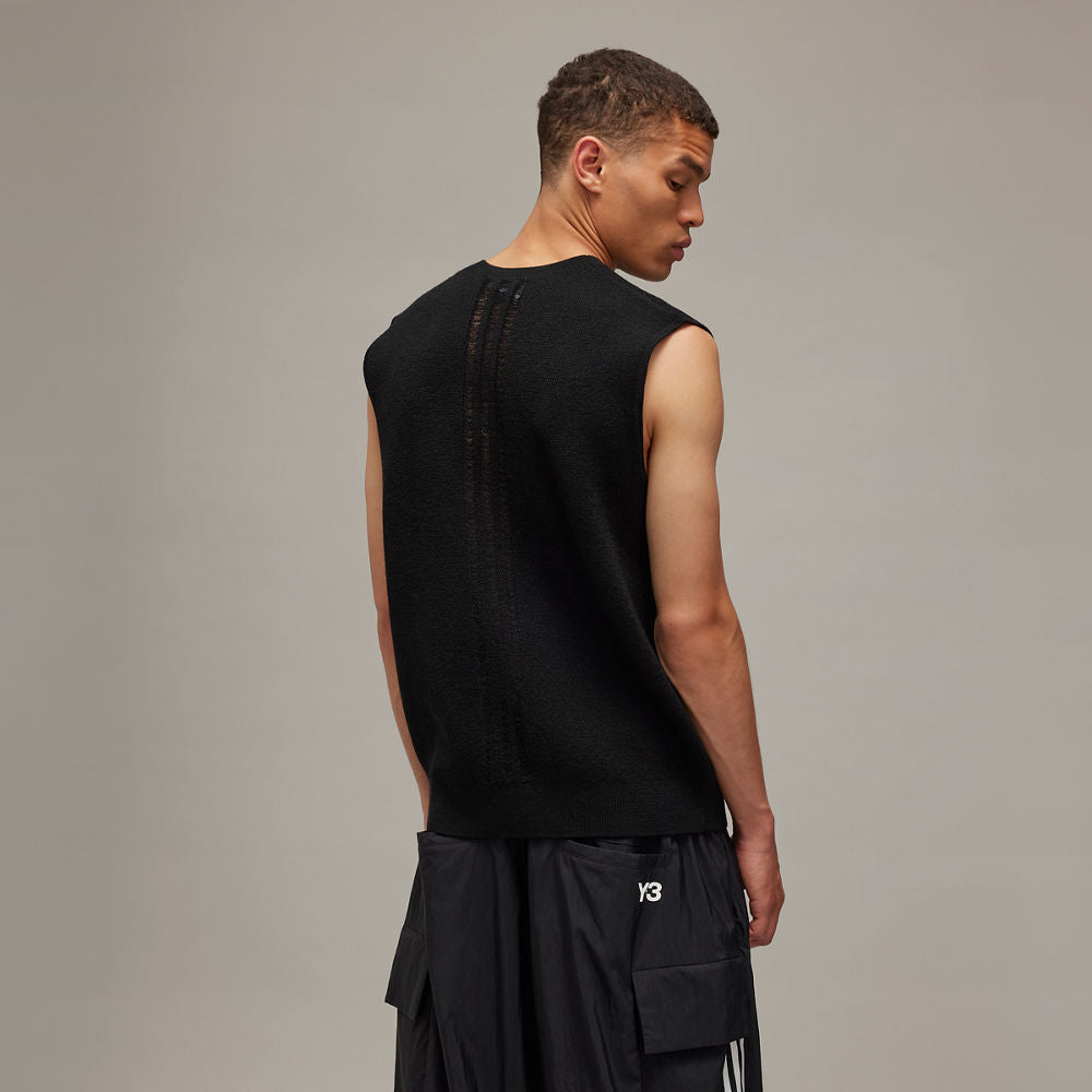 Y-3 Logo Knit Vest - Black