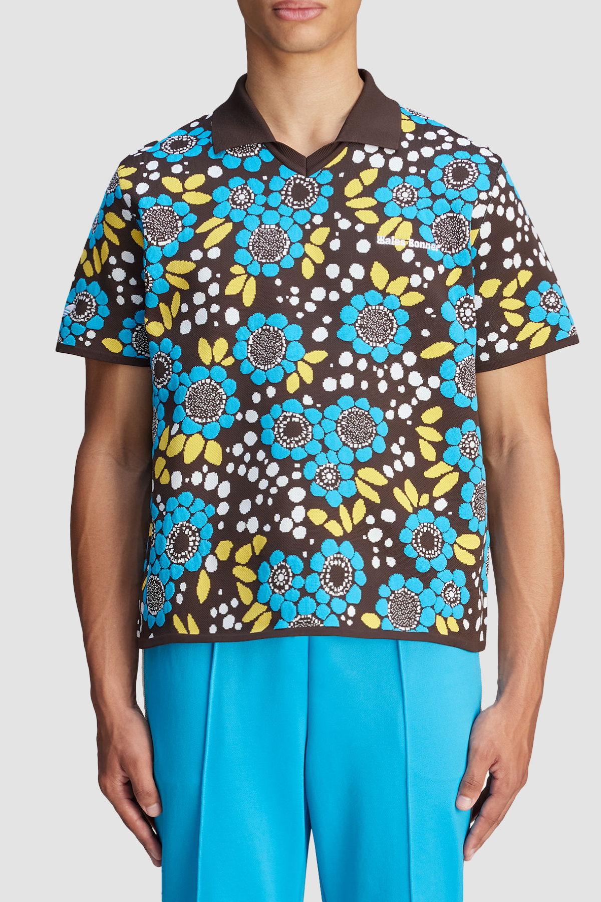 adidas x Wales Bonner Knit Floral Polo Shirt - Multicolor - Due West adidas x Wales Bonner Knit Floral Polo Shirt - Multicolor - Due West