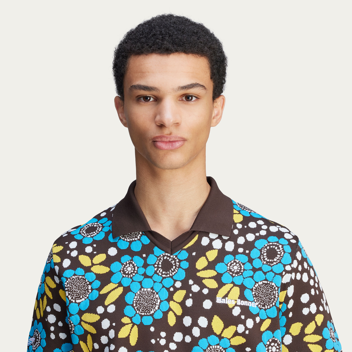 adidas x Wales Bonner Knit Floral Polo Shirt - Multicolor