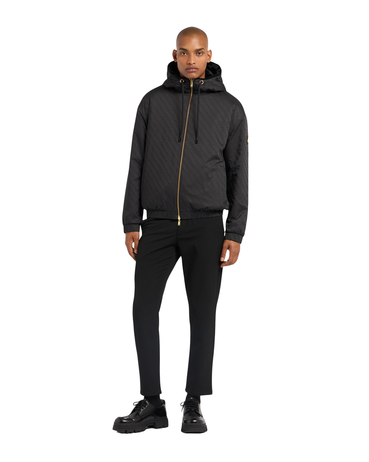 Moose Knuckles Mens Eco Bomber Borden Bunny - Black/Gold Mono