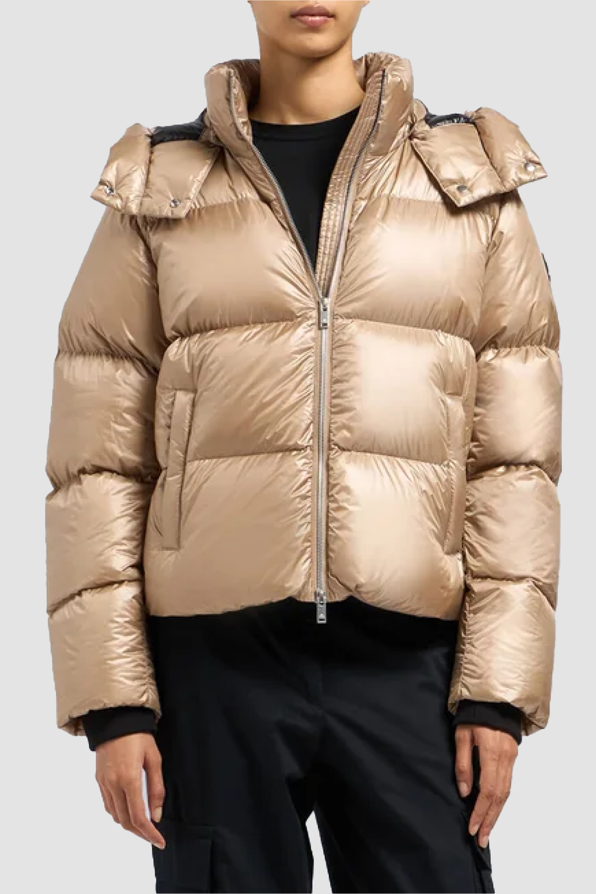 Moose Knuckles Womens Down Bomber Moonstone Gold - Champagne