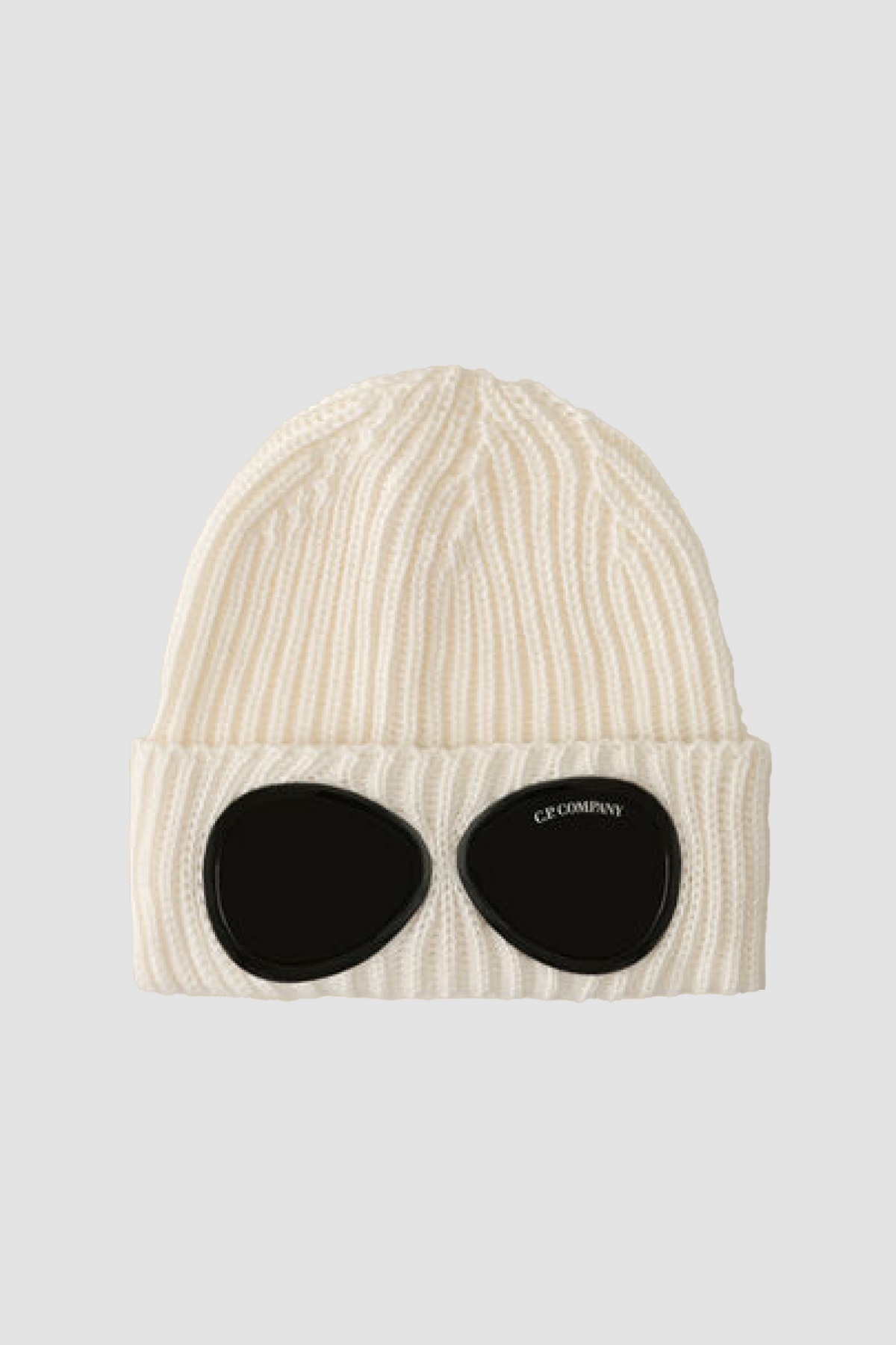 C.P. Company 122A Google Wool Beanie - Gauze White