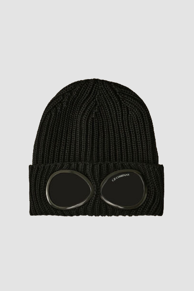 C.P. Company 742A Goggle Wool Beanie - Black