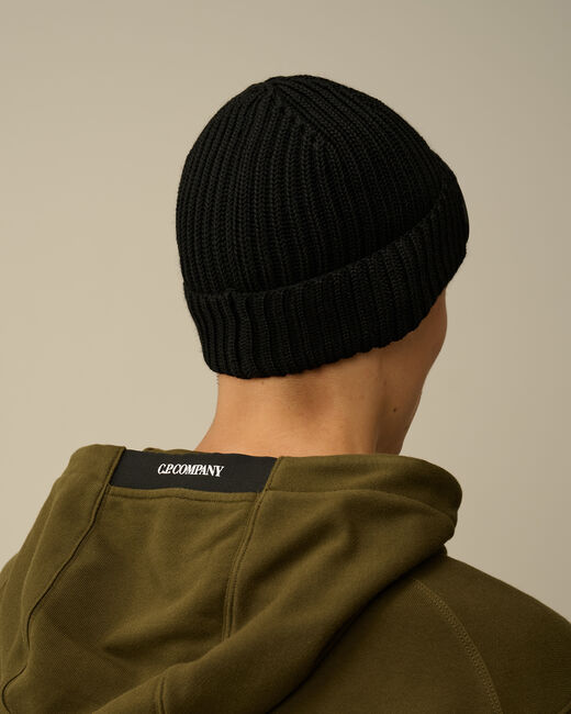 C.P. Company 742A Goggle Wool Beanie - Black