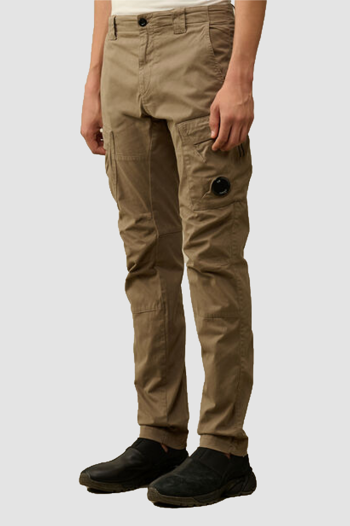 C.P. Company 121A Stretch Sateen Ergonomic Cargo Pants - Walnut Beige