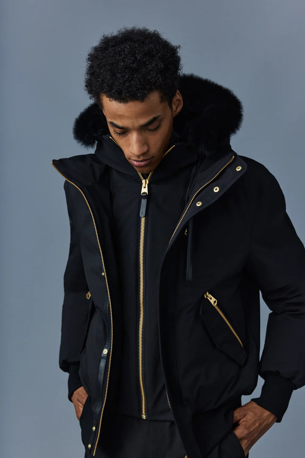 Mackage Mens Down Bomber Dixon-BX - Black/Gold