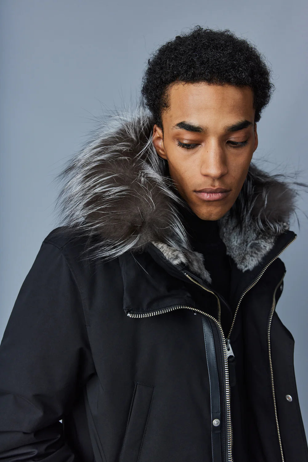 Mackage Mens Down Parka Edward X Black Silver Due West